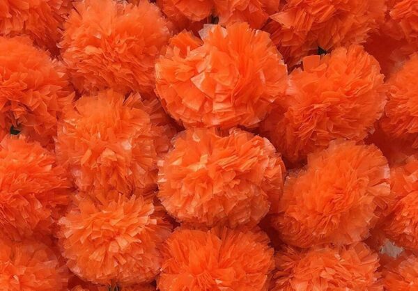 Marigold Fluffy Flowers Garlands Double line Door Toran Set/Door Hangings for Home Office decoration