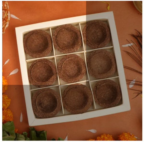 Cow Dung Diya Set – Sanatani Pooja Samagri for Diwali & Navratri 🌿🪔