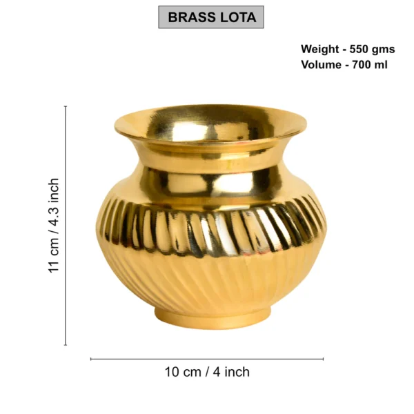 Brass Lota-Kalash for Mandir Pooja, Abhishek, Navratri Kalash, Chhath Pooja Diwali, Pooja, Festival, Holi Pooja, Maha Kumbh Jal - Image 3