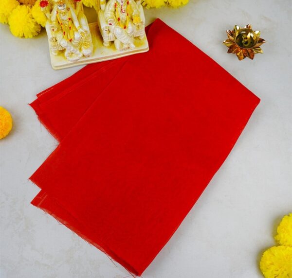 Red Pooja cloth for mandir chauki-  Navratri pooja Diwali pooja - Image 3