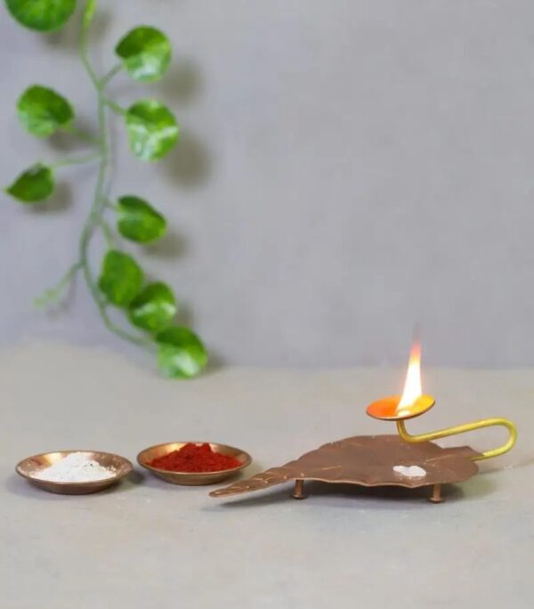 Leaf Lamp Brass premium decor Diwali corporate gift Sadhna Yoga Meditation