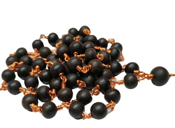 Energised Meditation Malai| Anciently Karungali Malai Copper Original 6mm | Karungali Malai Copper 6mm 54 Beads, Ebony Wood, 1 Piece - Image 2