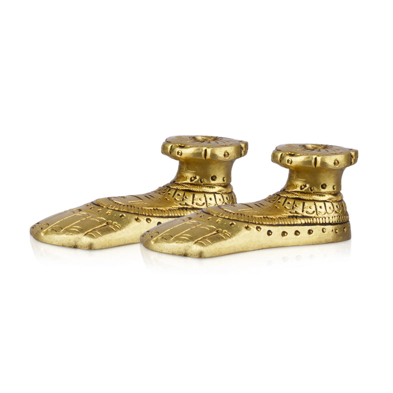 Lakshmi Padham Pair Brass Paduka for Pooja and Home Temple - Image 5