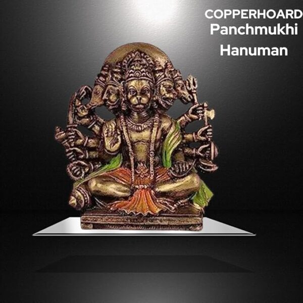Brass Panchmukhi Hanuman Murti for Home Décor and Gifting. Punchmukhi hanuman Idol online price - Image 3