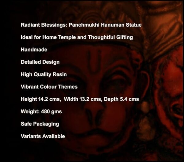 Brass Panchmukhi Hanuman Murti for Home Décor and Gifting. Punchmukhi hanuman Idol online price - Image 6