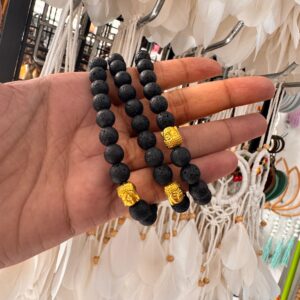 Black nazarana for men and women 
With Gautam Buddha icon 
Black beads