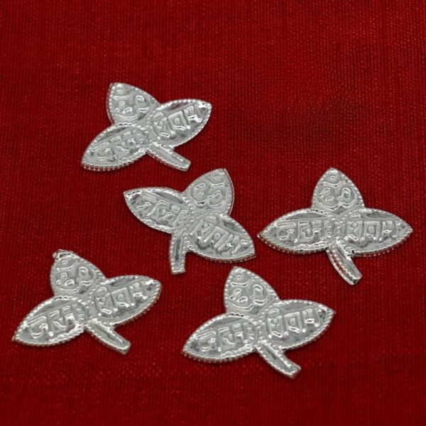 Sanatan Siddhi Pure Silver 925 Belpatra | Bilva Patra for Shiva Puja | Set of 5 | 99% Purity 
shravas maas Pooja samagri - Image 4