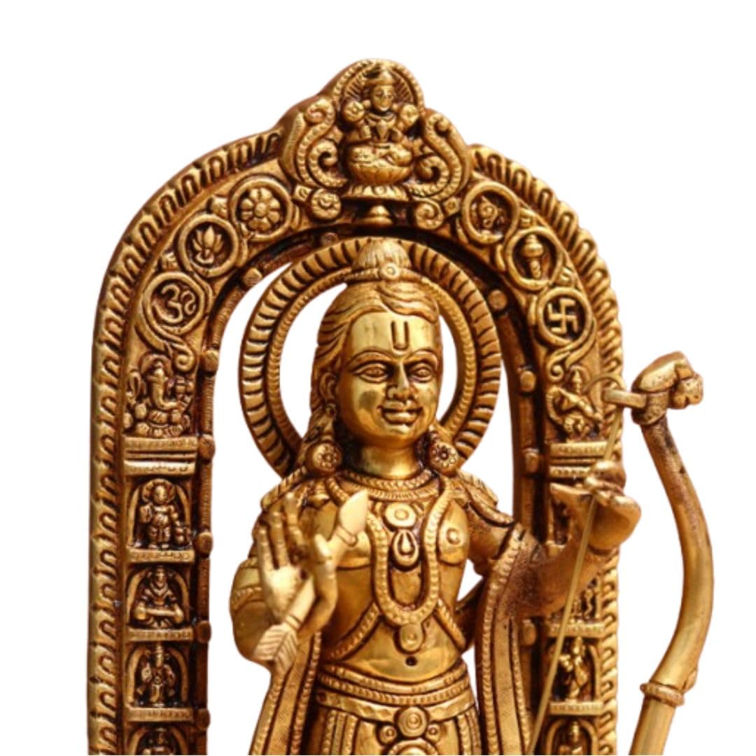 Pure Brass Lord Rama Idol – Hindu God Ram Statue for Home Mandir, Pooja Room, Spiritual Gift, Religious Decor, Festival Worship, Ram Navami Idol 7 inches - Image 3