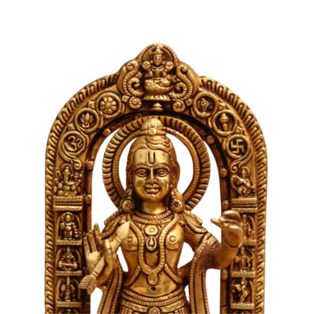 Pure Brass Lord Rama Idol – Hindu God Ram Statue for Home Mandir, Pooja Room, Spiritual Gift, Religious Decor, Festival Worship, Ram Navami Idol 7 inches - Image 2