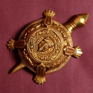 Brass Tortoise Ganesh Idol Vastu Turtle with Engraved Ganesha