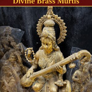 Maa Saraswati pure brass idol 37 kg. Bus brass statue for temple