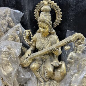 Maa Saraswati pure brass idol 37 kg